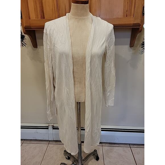 Lauren Ralph Lauren Womens Silk Blend Cardigan Sweater Plus 2x Ivory - Picture 1 of 14